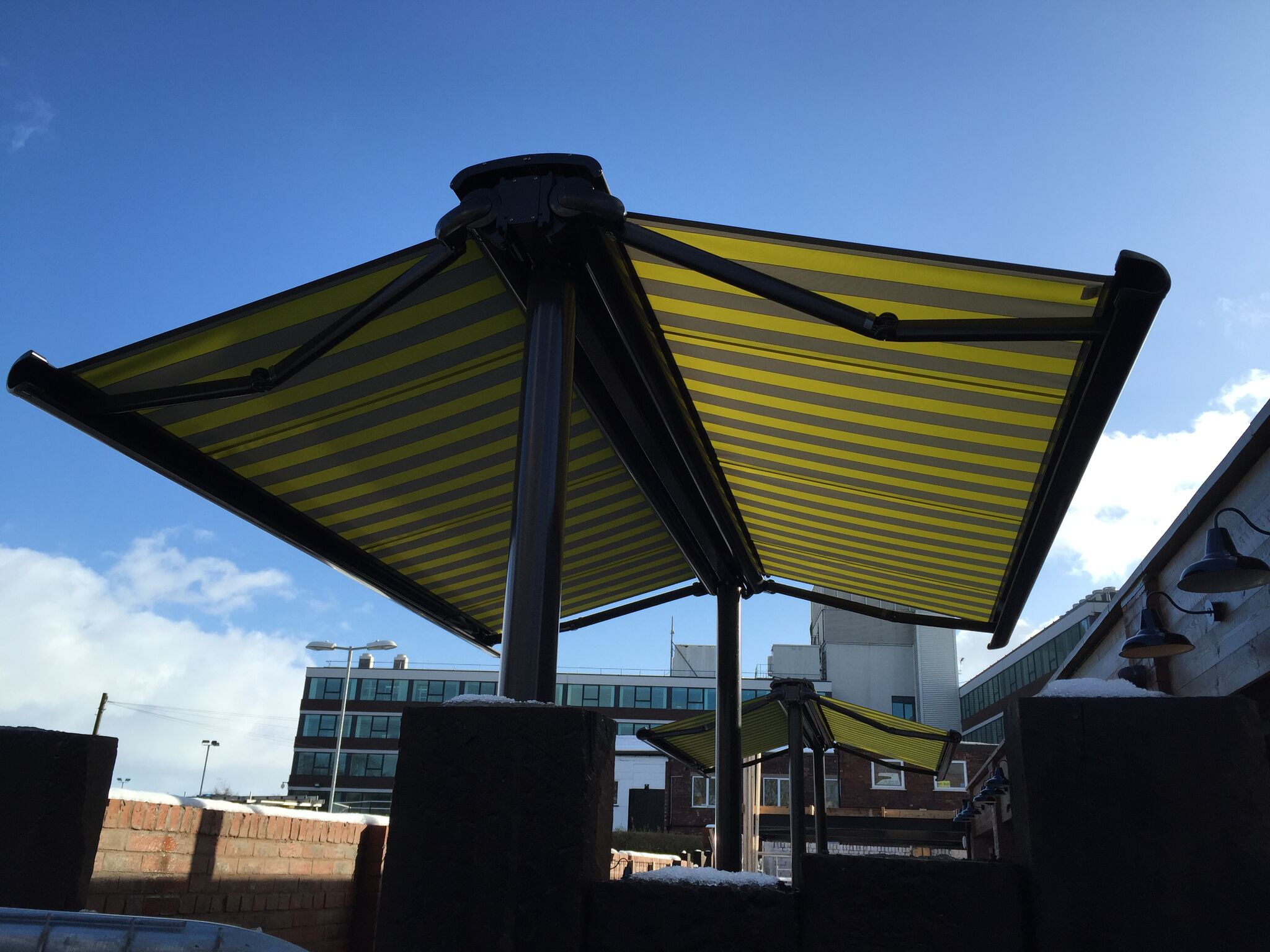 Underview of Butterfly Awning